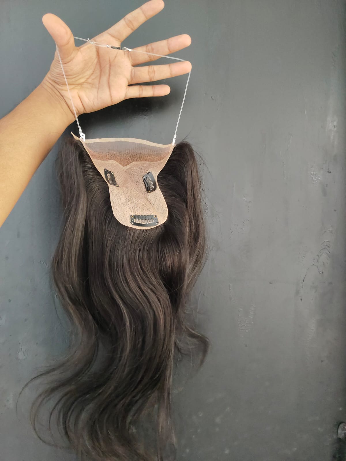Hairpiece with attachment clips and base